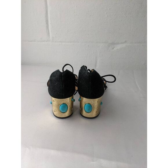 Aquazzura Black Jewel Embellished Cleopatra Block Heel Sandals size 39 EU 9 US M - Picture 6 of 13